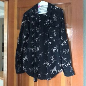 Madewell Broadway & Broome Silk Horse Button Down